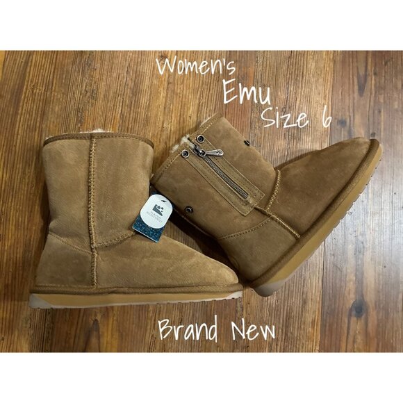 EMU Australia Women's Chestnut Stinger Sheepskin Boots - Size 6 US - Brand New
